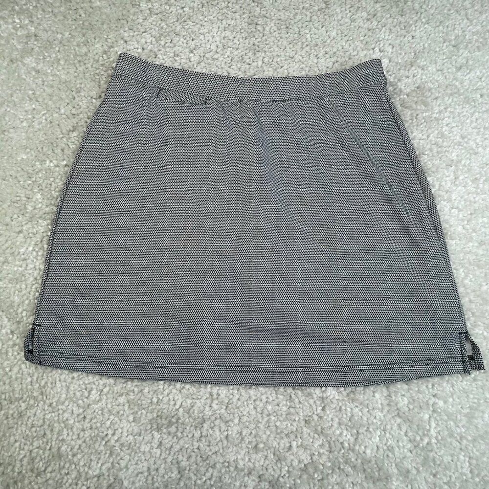 Peter Millar Wicking Tennis Skort Skirt Black Dots UPF 50+ Womens Large